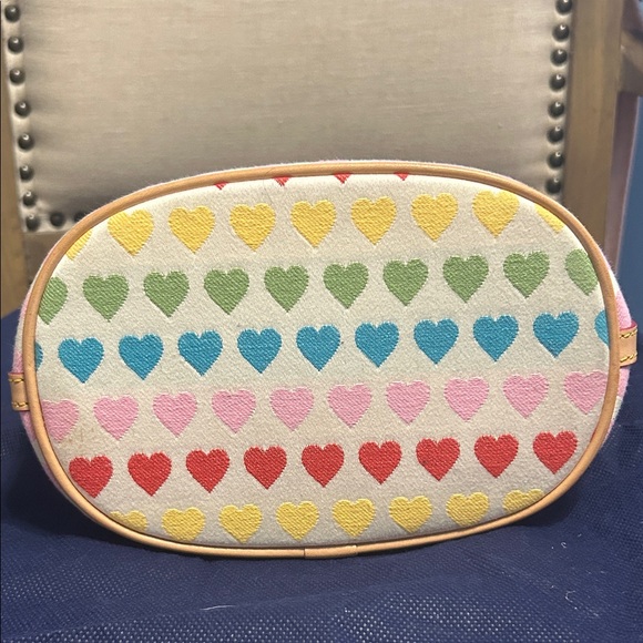 Vintage Y2K Dooney & Bourke Multicolor Heart Shoulder Bucket Bag - Picture 7 of 9